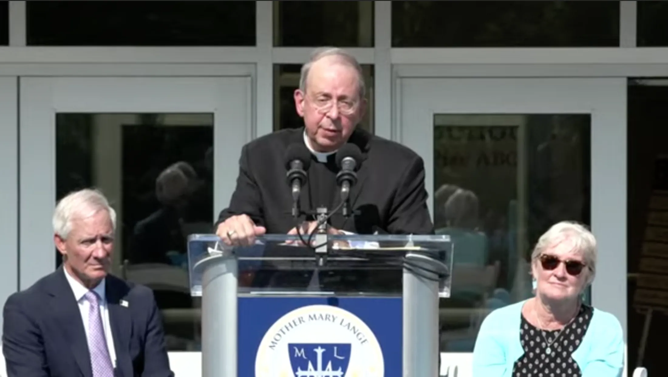 Archbishop William Lori of Baltimore speaks at the grand opening and blessing ceremony of Mother Mary Lange Catholic School in Baltimore, Md., Aug 6, 2021.?w=200&h=150